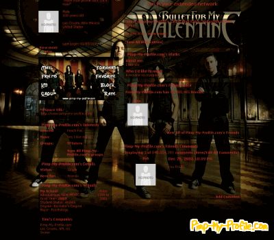 Bullet For My Valentine. Myspace Layouts