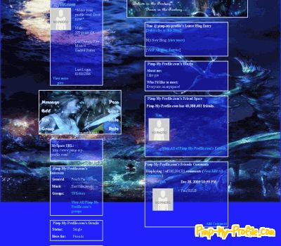 Final fantasy x myspace layouts