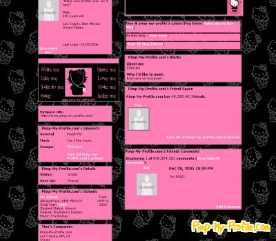 Hello Kitty Backgrounds For Myspace 3.0. Black and pink hello kitty
